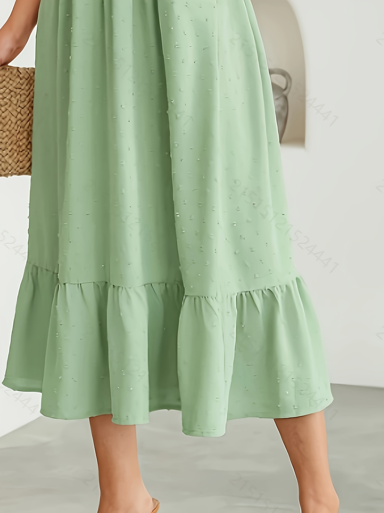a long dress in grass green color women's clothing temu - Temu Canada