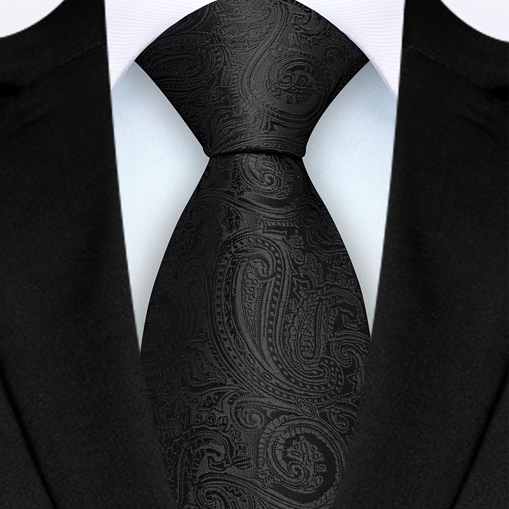 TEMU Ricnais 1 Herrenkrawatte 8cm Paisley-Muster, Hochwertige Klassische Mode für Hochzeit, Party, Abschlussball Business