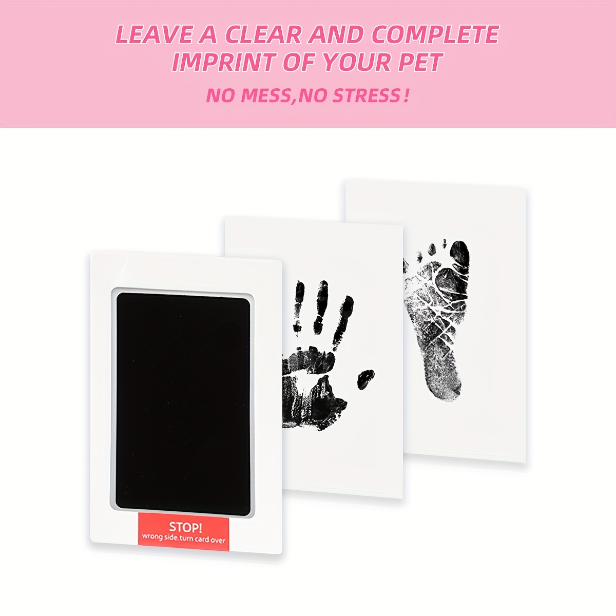 1pc clean touch ink pad kit mess free inkless handprint and footprint pad with 2 impression cards holiday gift for shower and small animals   print kit dog nose print   footprint keepsake