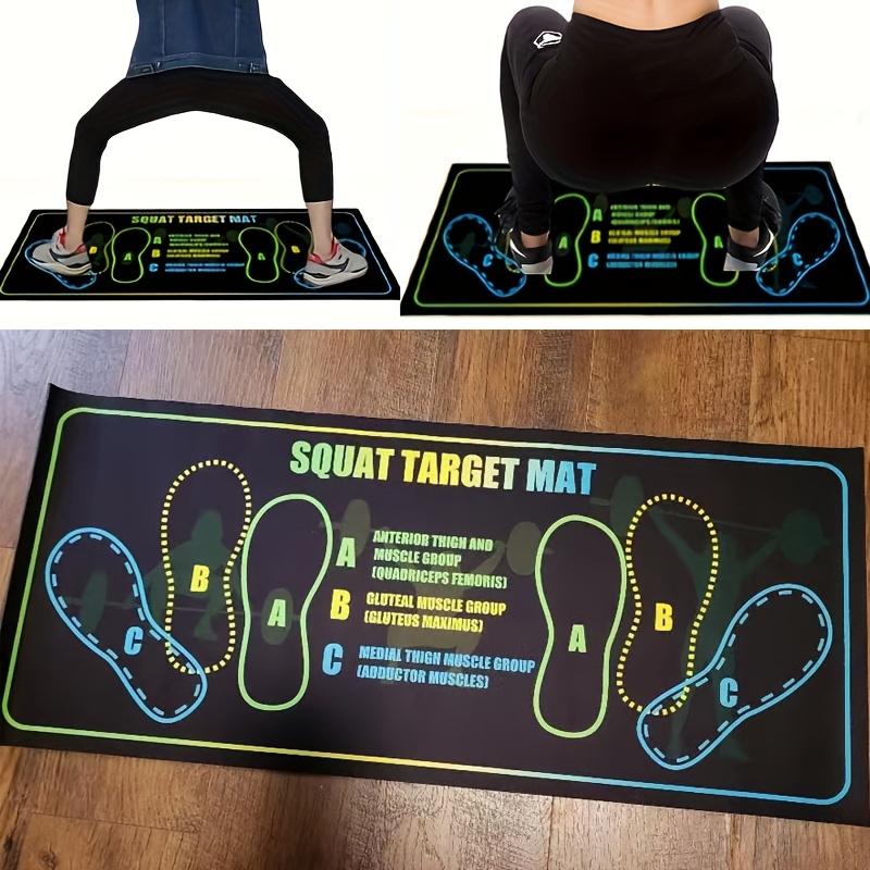 

1 Beginner's Squat Assistant Training Mat - Non-slip, Black Silicone Mud For Thigh Toning & Fitness Technique Improvement, With Foot Positioning For Squat Form, Ideal For Adults, Leg Exerciser