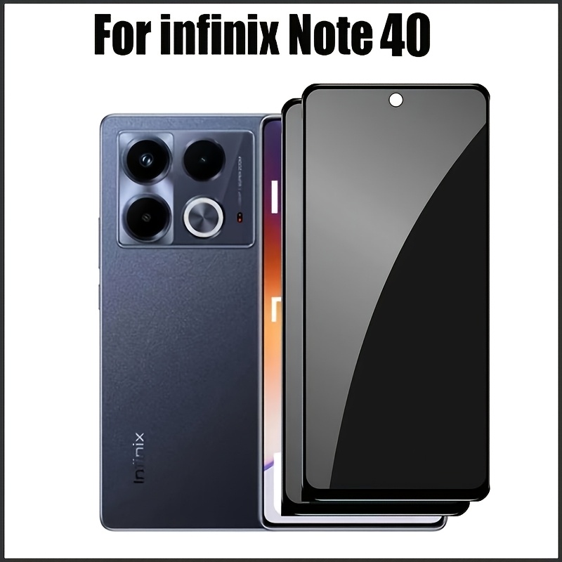 TEMU (2 piezas) Protector de pantalla de película de cerámica antiespía y de privacidad para Infinix Note 40 4G 5G, cubierta total frontal