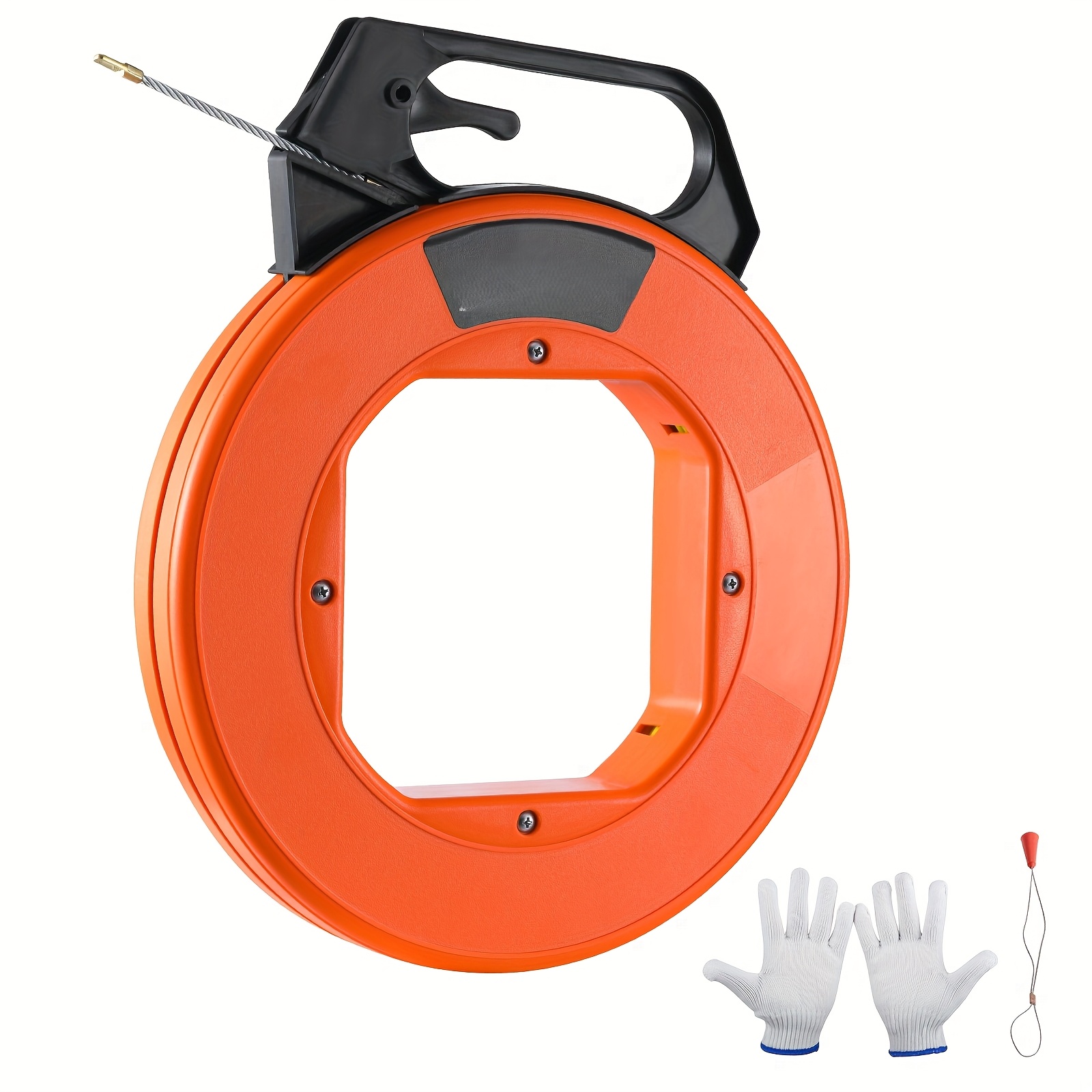 100ft fiberglass fish tape with grip routing tool inch orange pe material ideal for aquariums walls and electrical ducts fish tape tool easy handling design fiberglass tape details 0