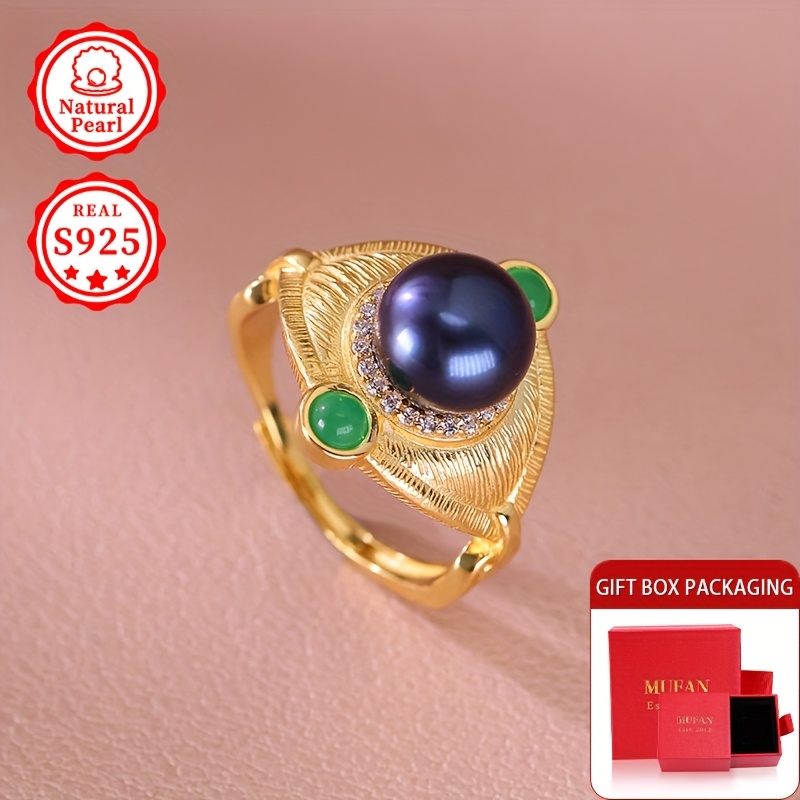 Freshwater Pearls Ring S925 Silver Adjustable Opening