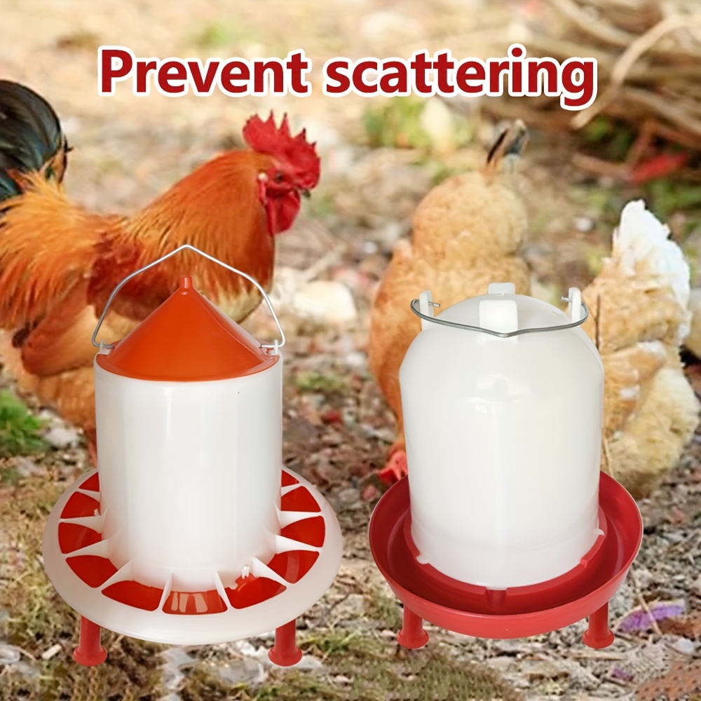 

4-pack Poultry Feeders 10kg Capacity And Drinkers 10l - Durable Polypropylene, Gravity Automatic Dispensing, Hangable Design, No Electricity Or Battery Needed, With Anti-scatter Tray