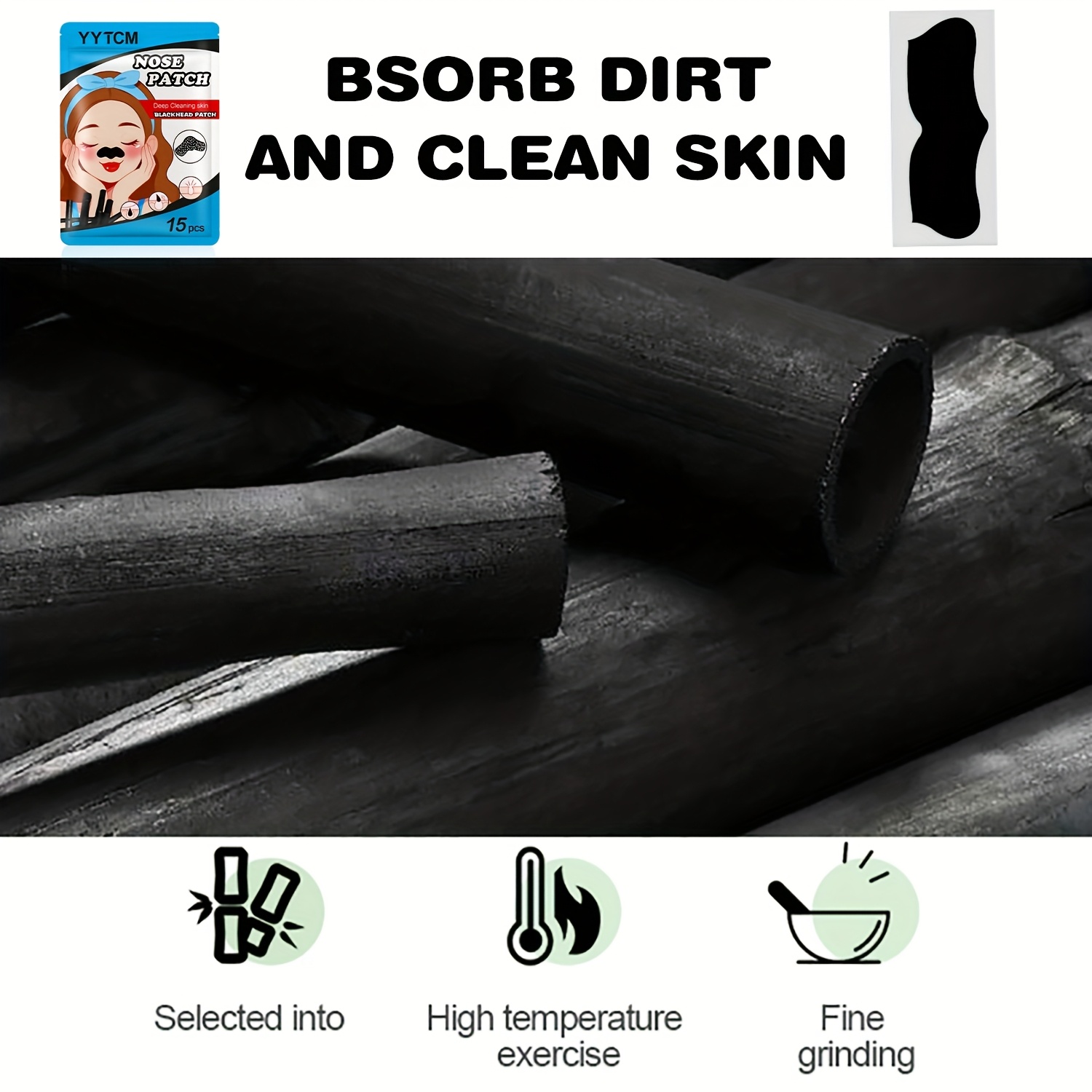 Large Size Blackhead Strips, Gentle and Non-Irritating, 15pcs