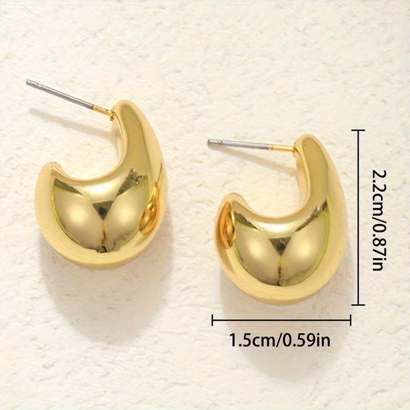 Cold Tone Golden Water Drop Earrings for Various Occasions