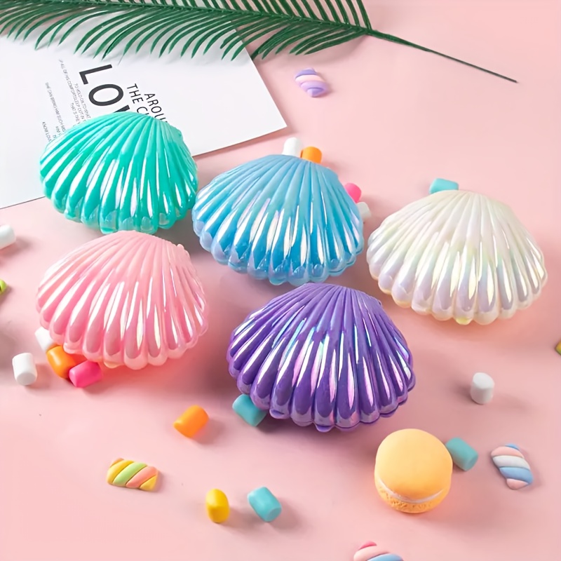 Image of 5pcs Shell Candy Boxes Plastic Candy Box Snack Box Wedding Supplies Mermaid Birthday Party Candy Box Favors, Christmas, Halloween