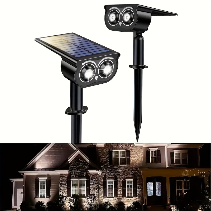 

2pcs Solar Spotlights Solar Powered Outdoor Garden Lights For Garden Yard Patio Driveway Porch