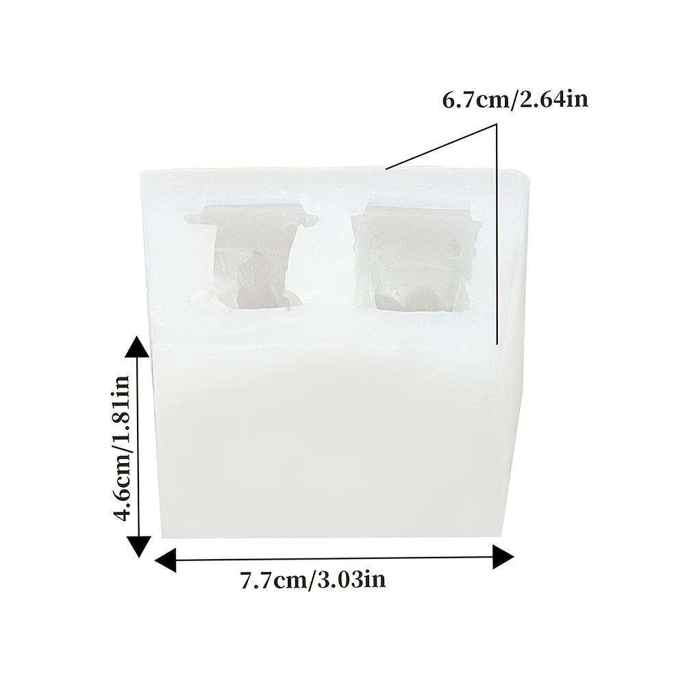 TEMU 1pc Christmas Car Silicone Candle Mold, 2 Cavity Vintage Candle Mold, Christmas Tree & Wreath Design Silicone Mold For Candle Making, Soap,