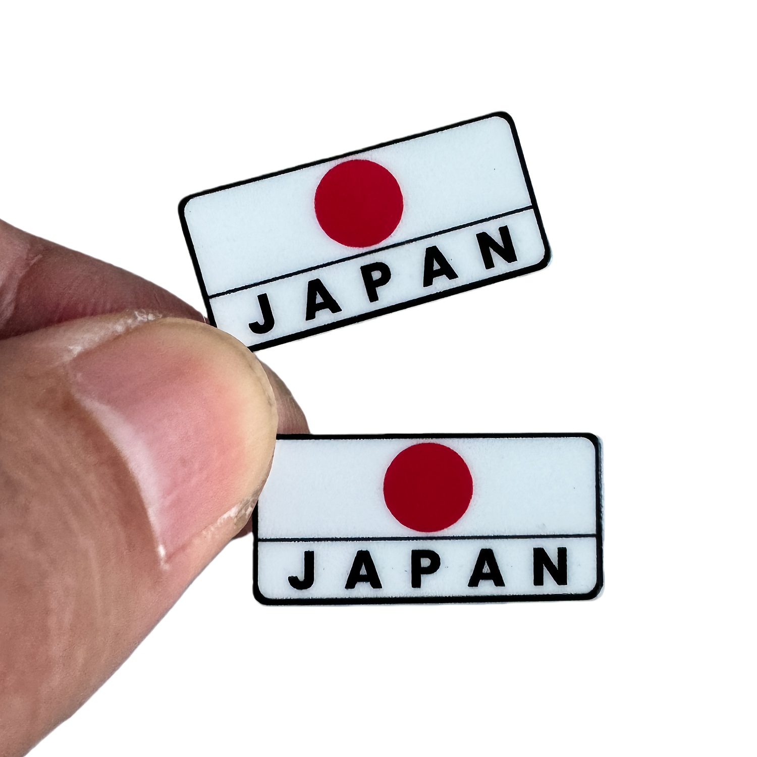 Image of 2pcs Japan Flag Style Stickers - Suitable For Cars, Trucks, Motorcycles, Laptops, Suitcases, Bumpers Decals