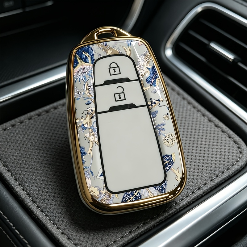 TEMU Exquisite Flowers 2-button Key Fob Cover Fits For Camry, Corolla, , Avalon, Rav4, Highlander, & More Models. Made Of Premium Tpu With