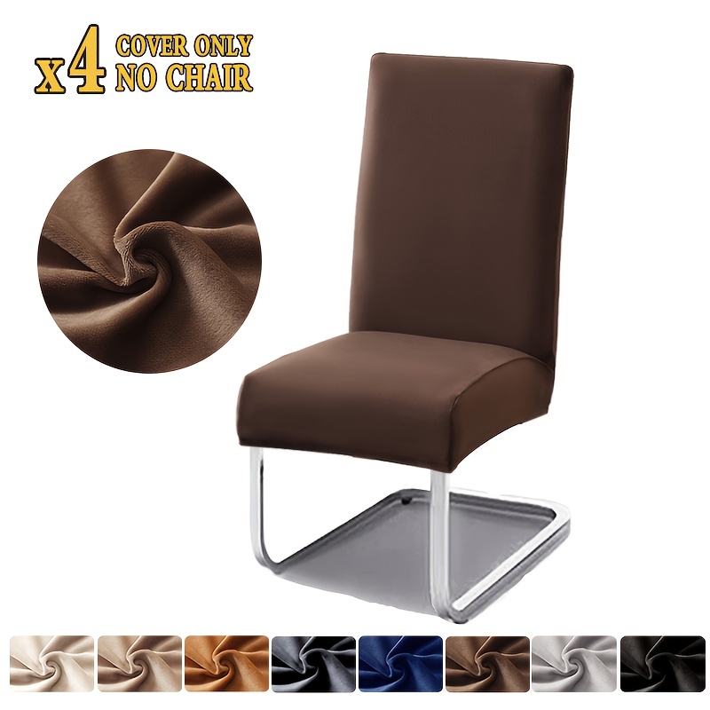 2/4pcs Soft Velvet Dining Chair Covers, Chair Covers For Dining Room Stretch Plush Chair Slipcover, For Dining Room Kitchen Chair Protector Cover, Removable, Washable