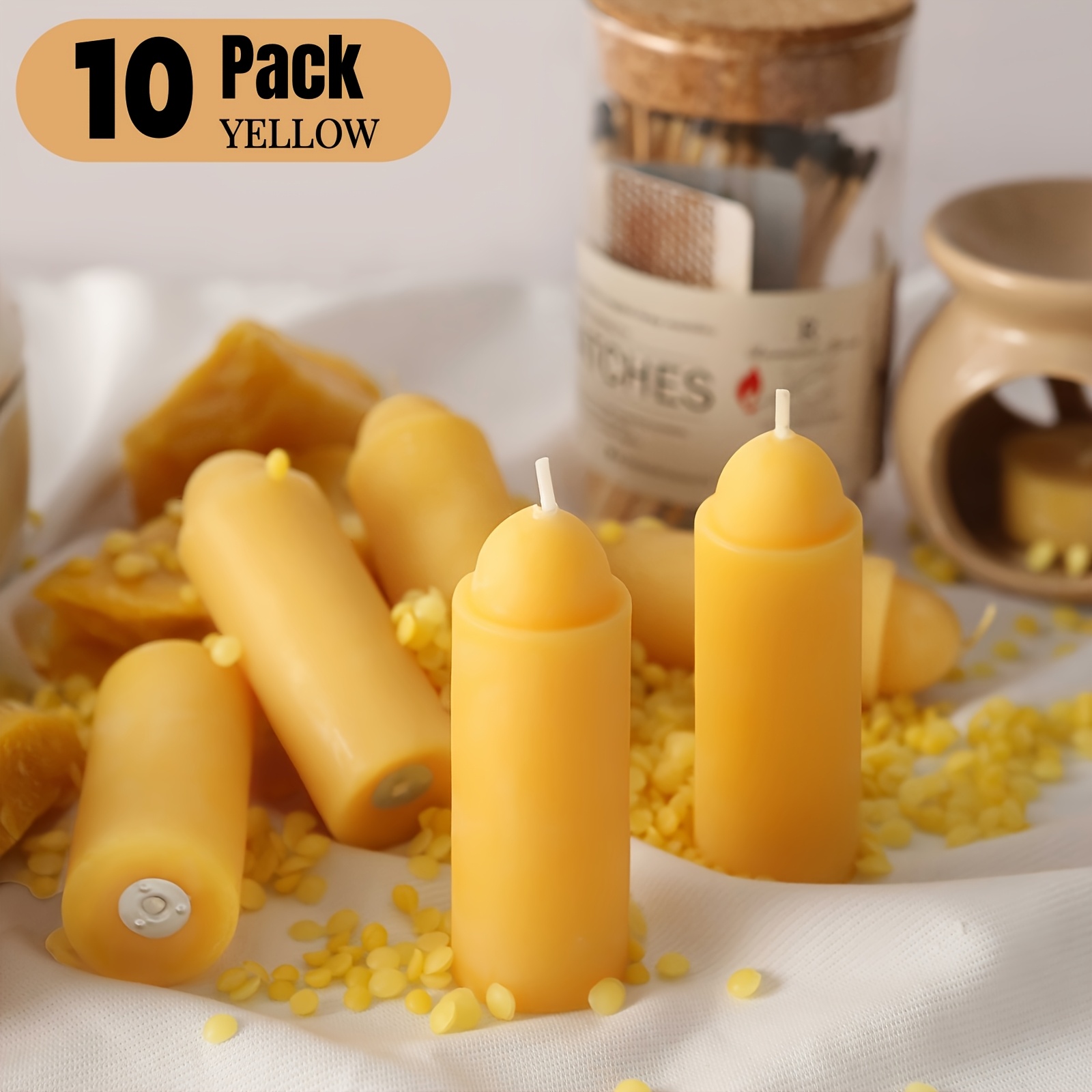 Temu – TEMU 10 Pack Of Beeswax , Fits Uco Lanterns, 12-hour , Power Outage, Survival, Beeswax Emergency Candles