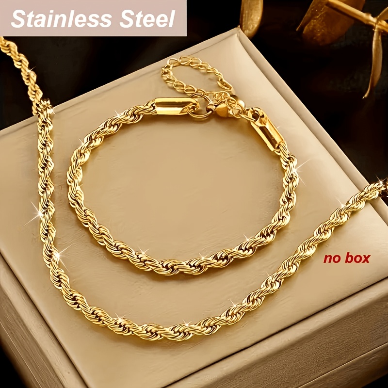 2pcs Vintage Elegant Minimalist Necklace & Bracelet Set