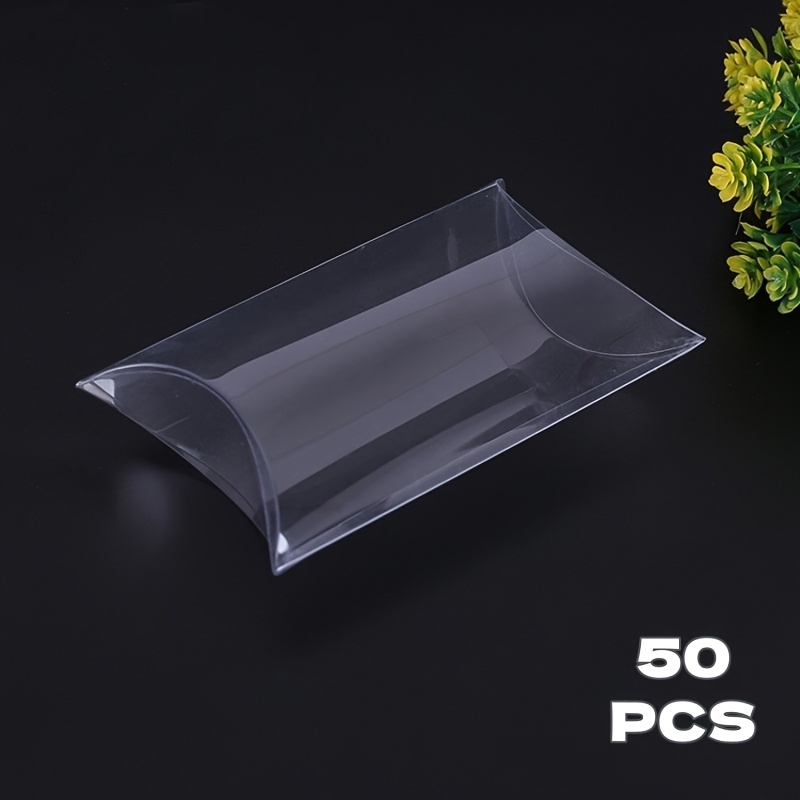 E-shop 50 kissenförmige Geschenkboxen, Mehrfachpackung transparente Geschenkboxen, ideal für kleine Geschenke, Partybeutel Bastelprojekte, für