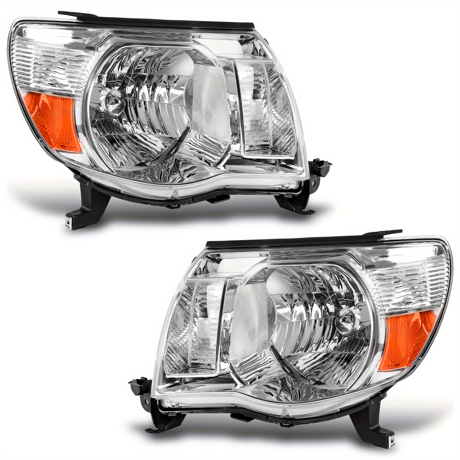 

Headlights Assembly For Toyota Tacoma 2005-2011 Chrome Housing Headlamps Left & Right