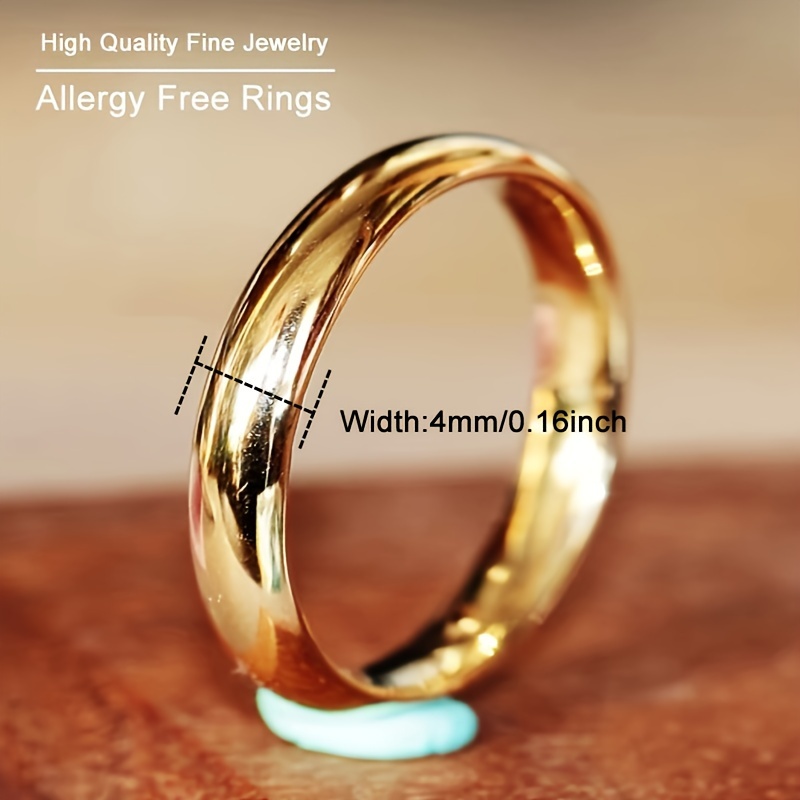 18K Plated Tungsten Steel Engagement Wedding Ring