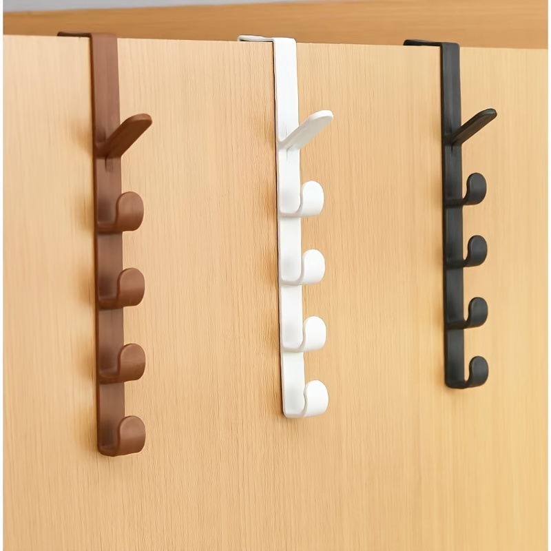 

Easy-install No-drill Over-the-door Hook - Abs Plastic Hanger For Clothes, Bags & Towels - Space-saving Organizer For Cabinets & Dorms