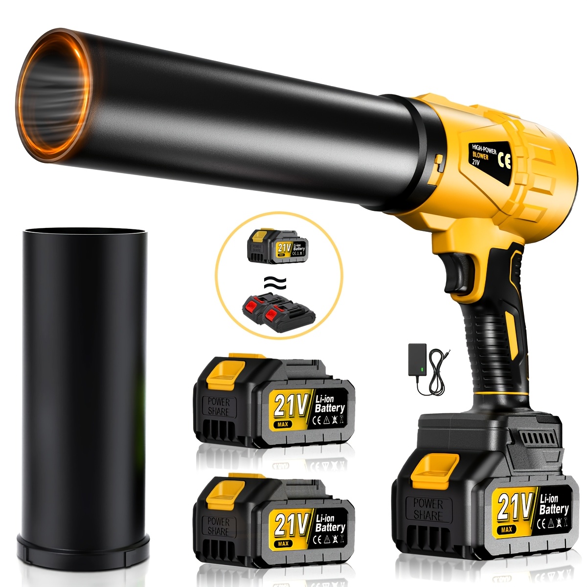 TEMU 21v Cordless Leaf Blower Compatible For Lawn, Car Dryer & Multi- Blower - Heavy-duty Cordless - Leaf Blower With Plastic, Portable Leaf Blower