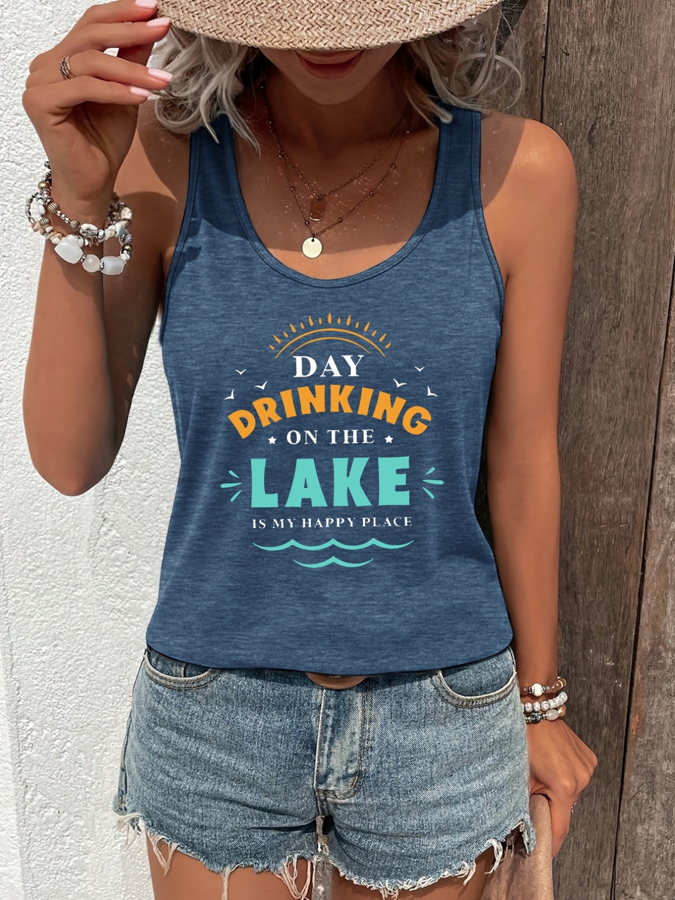 item picture drinking     place print womens fashion printed round neck tank top pb 211