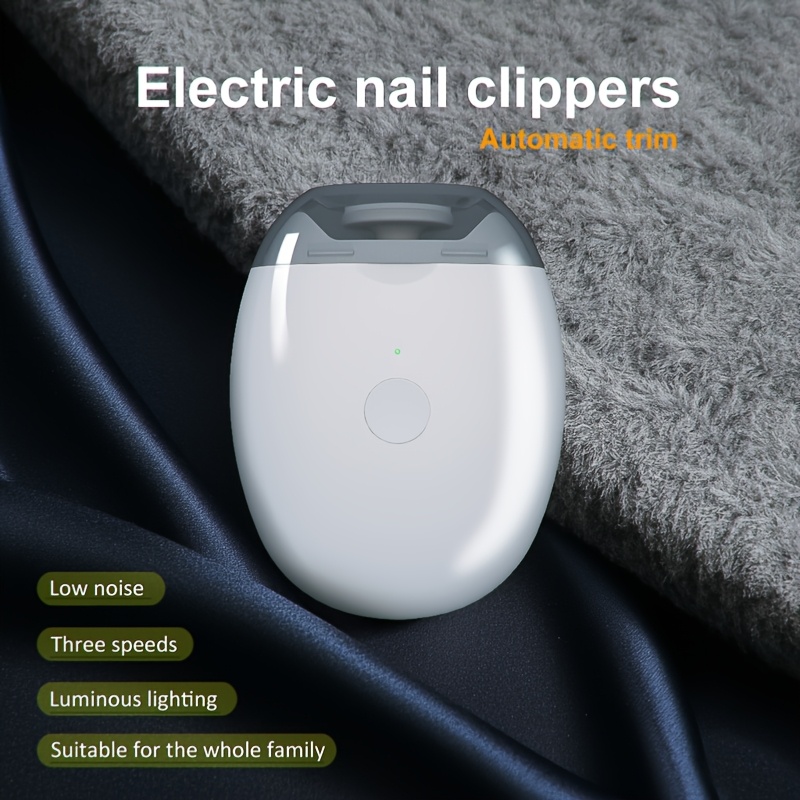 portable electric nail clippers nail grinder usb charging 3 adjustable   easy to   led light is clear at night automatic nail grinder   to flying nails