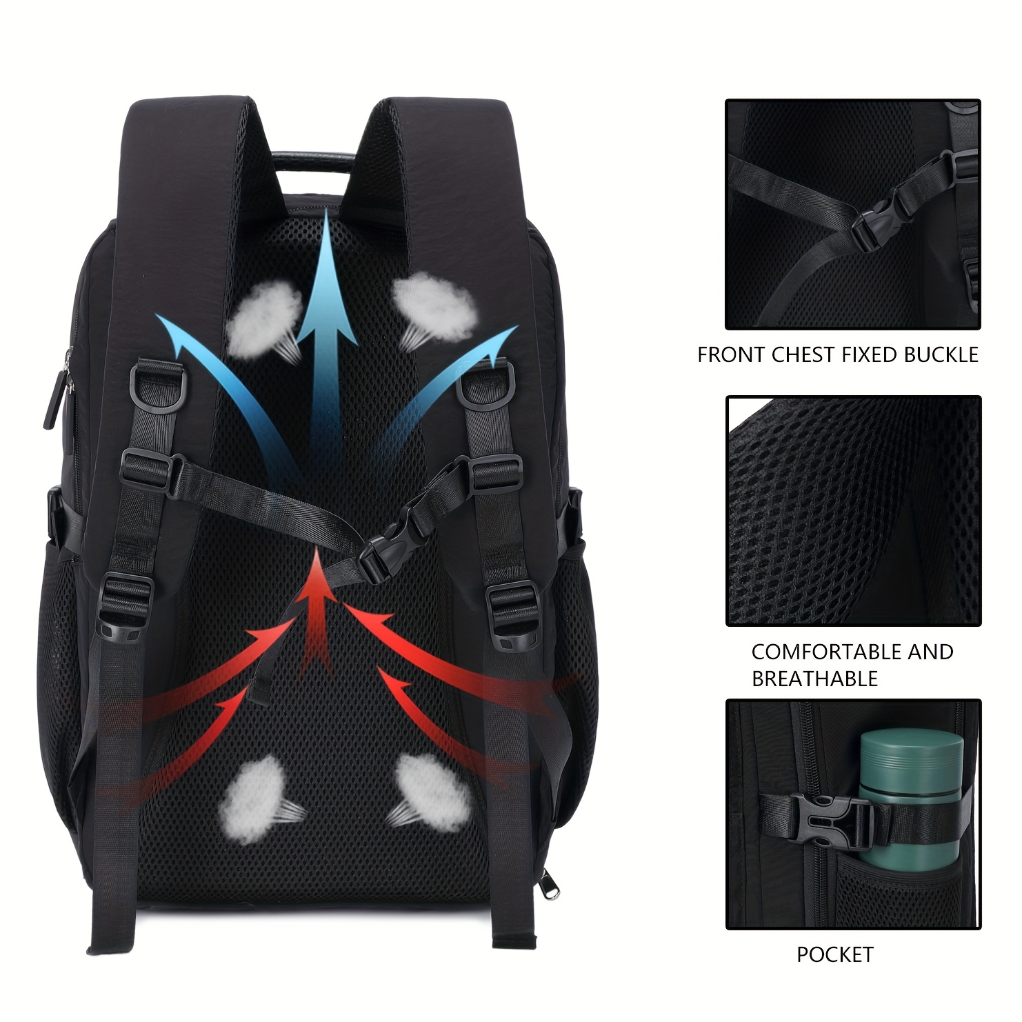 Laptop Rugzak Dames 15,6 inch,Waterdichte & Anti Diefstal,School Rugzak Tas voor Meisjes Tienermeisjes,Vrouwen Rugtas voor Reizen,Werk,Universiteit(V- Zwart