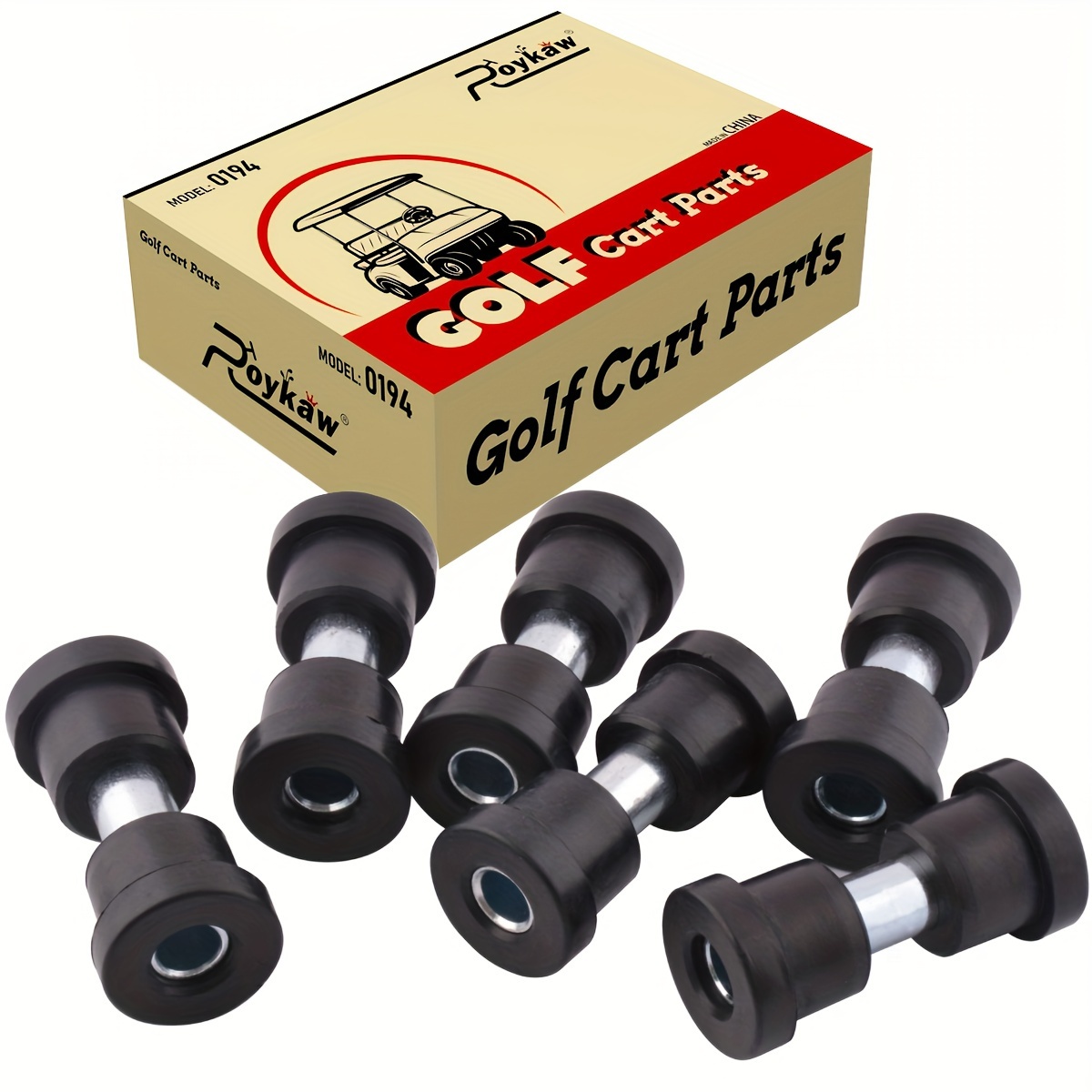 TEMU Roykaw Front Or Rear Leaf Spring Bushing With Sleeves Kit For Ds 1981-up And Txt & 1994-up Gas And Electric Golf Cart, Oem# 1012303, 1015583, 70291g01, 70289g02