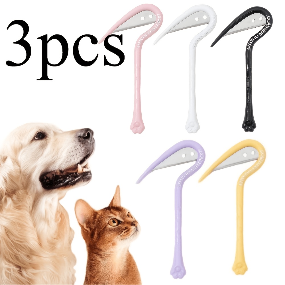 3pcs Set of Random Color Pet Detangling Combs, Grooming Brushes Specifically for Dogs and Cats, Effective Long-haired Coat Detangling Brush, Removes Mats and Dead Knots, Universal Pet Grooming Tool