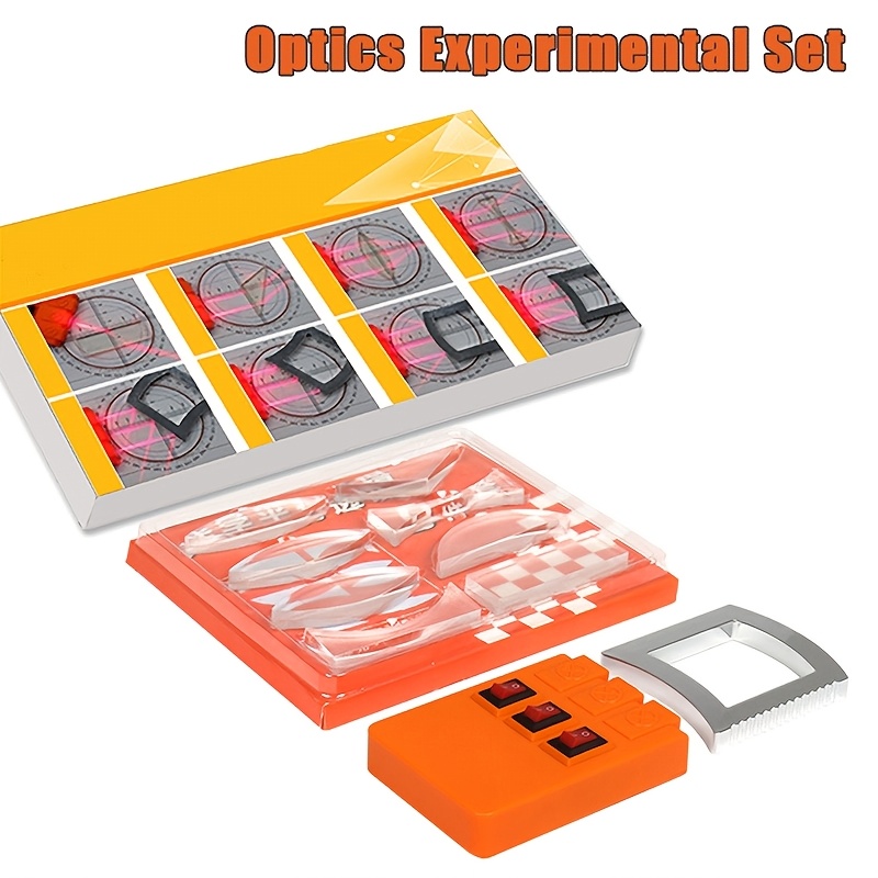 

Geometric Optics Experiment Kit With & Convex Lenses, Triangular Laser - Middle School Physics Lab Supplies