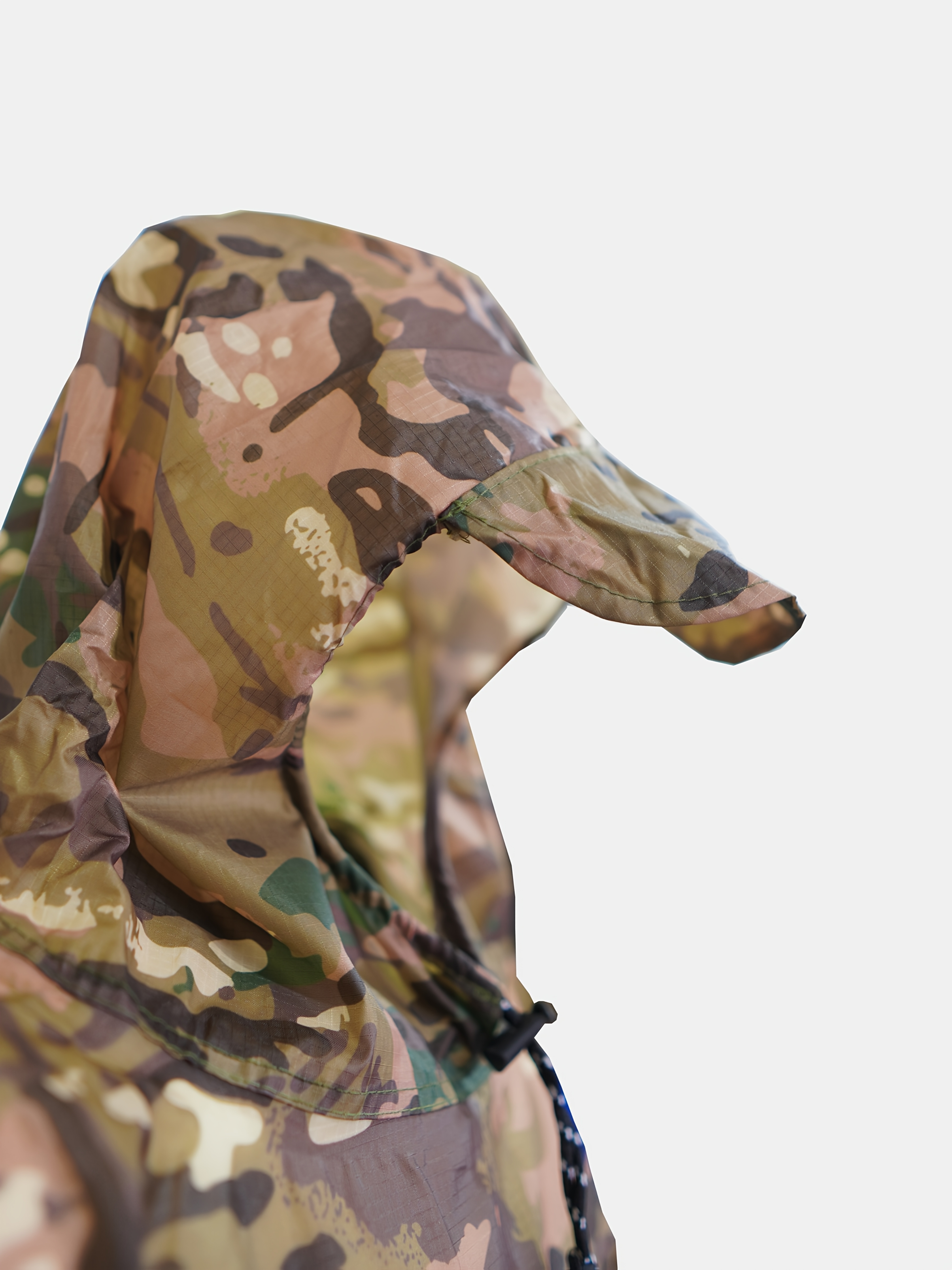 1pc 3-in-1 Camouflage Rain Poncho with Hood Full-Length High Quality  Outdoor Gear for Hiking, Camping Fishing, Adjustable Drawstring Hood