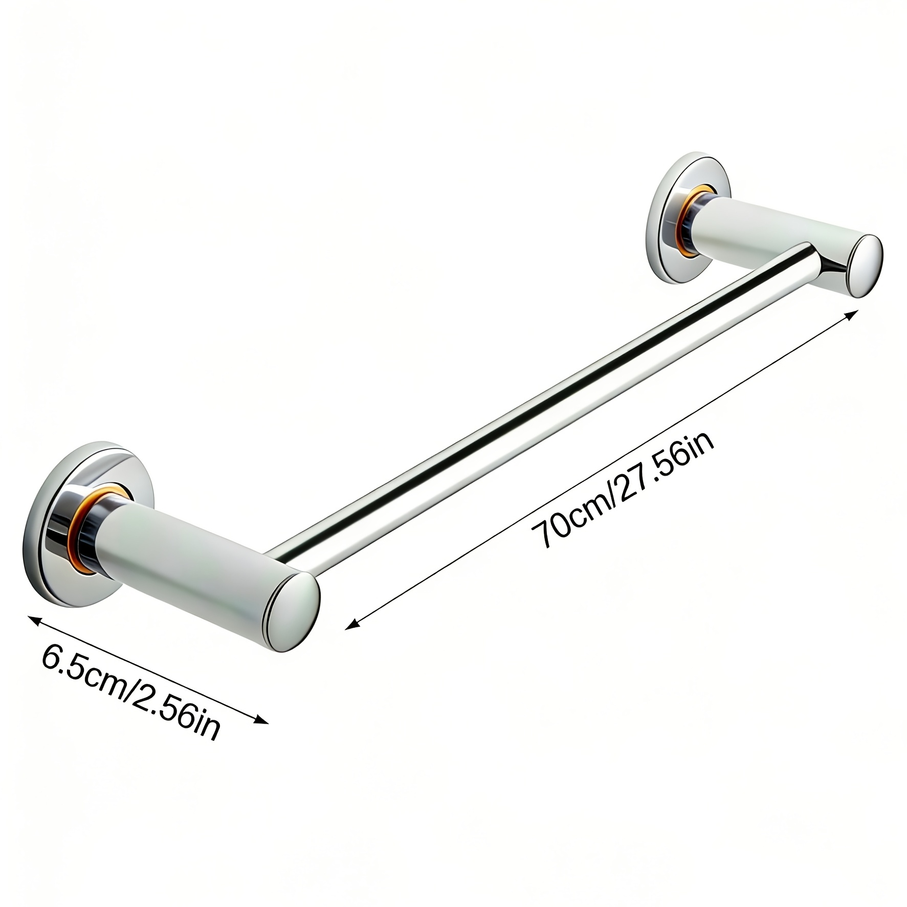 TEMU Porte-serviettes circulaire en acier inoxydable avec polie, mural, adapté pour de bains, cuisines et buanderies, couleur argentée,