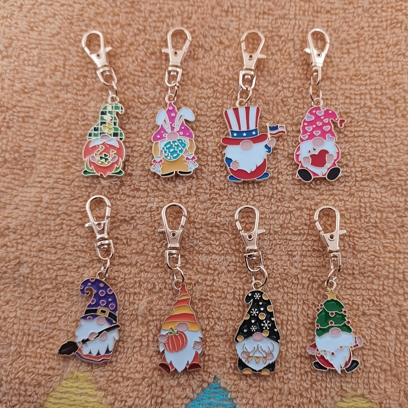 

8pcs Dwarf Festival Pendant, Keychain, Shoulder Bag, Phone Bag, Usb Earphones, Decorative Car Mirror Pendant, And Gift .