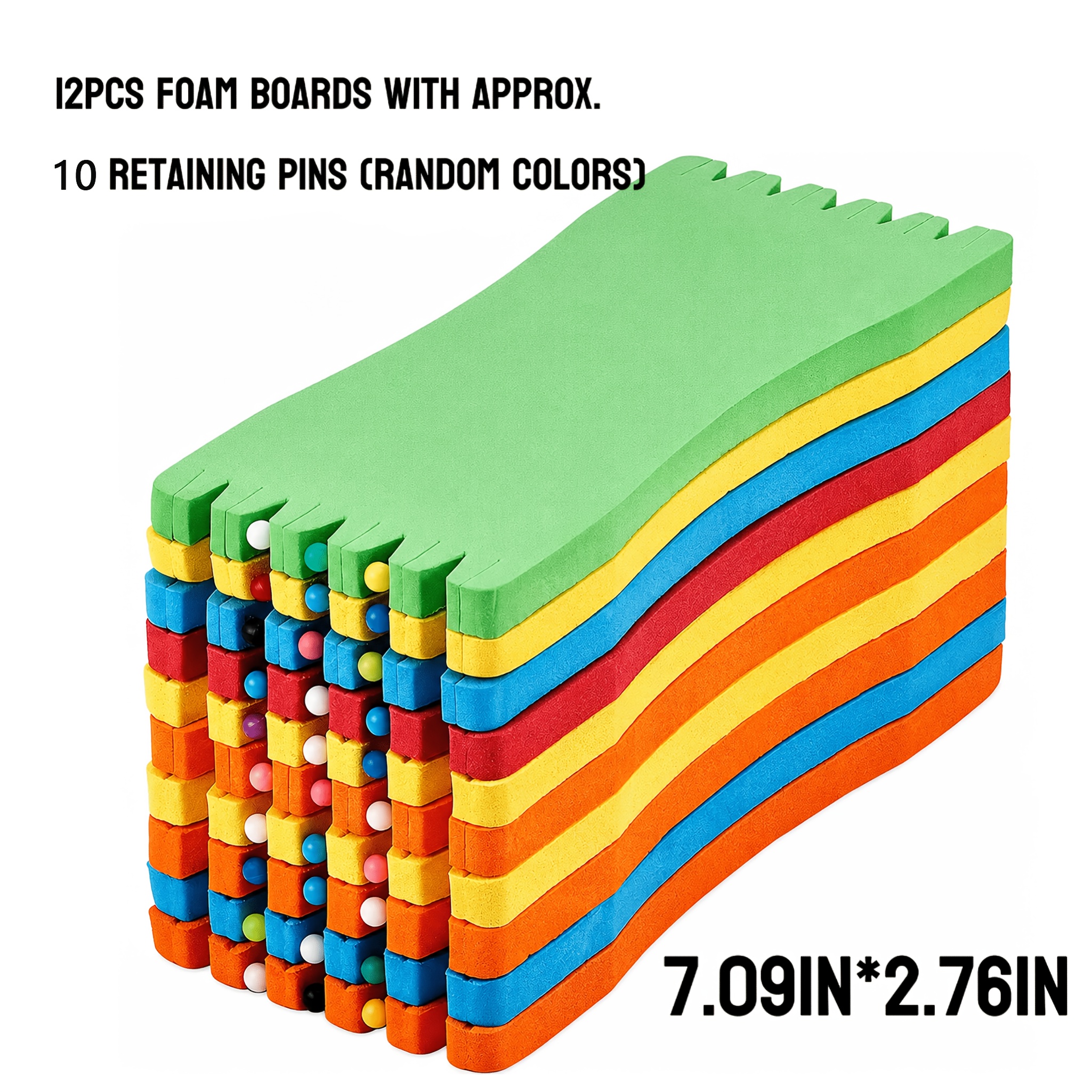 TEMU 12pcs Planches de Rangement en Mousse pour de Pêche, Couleurs Aléatoires Mélangées, Planches de pour Liais et Hameçons avec Pinces de Rétention