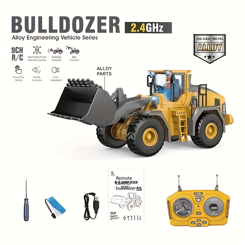 

1: 24 Alloy Bulldozer (9 Channels), Of , , , , And Sound, Suitable As A Christmas And Birthday Gift