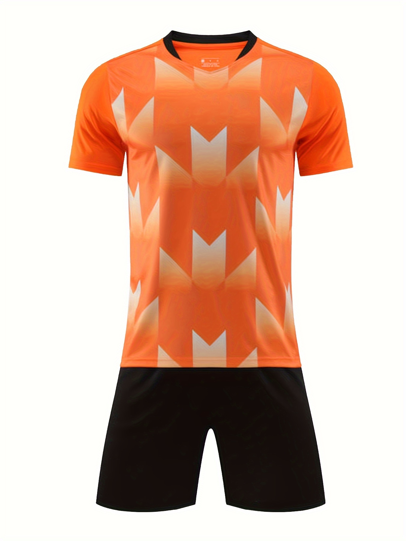 Camiseta de entrenamiento de fútbol para hombres Diseño de cuello con  cortas transpirables y bloques de color impresión