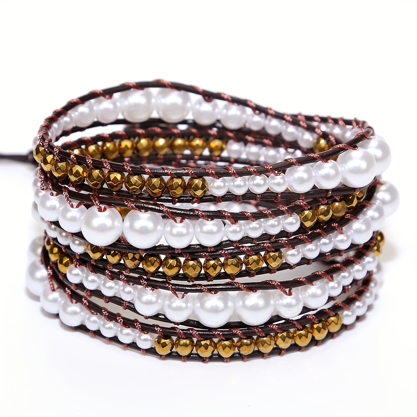 

Women Wrap Bracelet Artificial Imitation Pearl Bracelet Beaded Bracelet Handmade Bohemian Bracelet