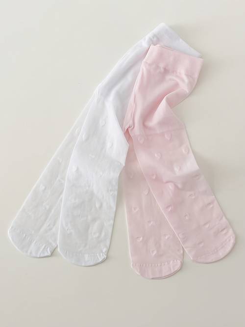 2-pack meisjes hartjespatroon pantys, dans pantys voor dagelijks gebruik, geschikt voor verschillende rokken, perfect voor buiten