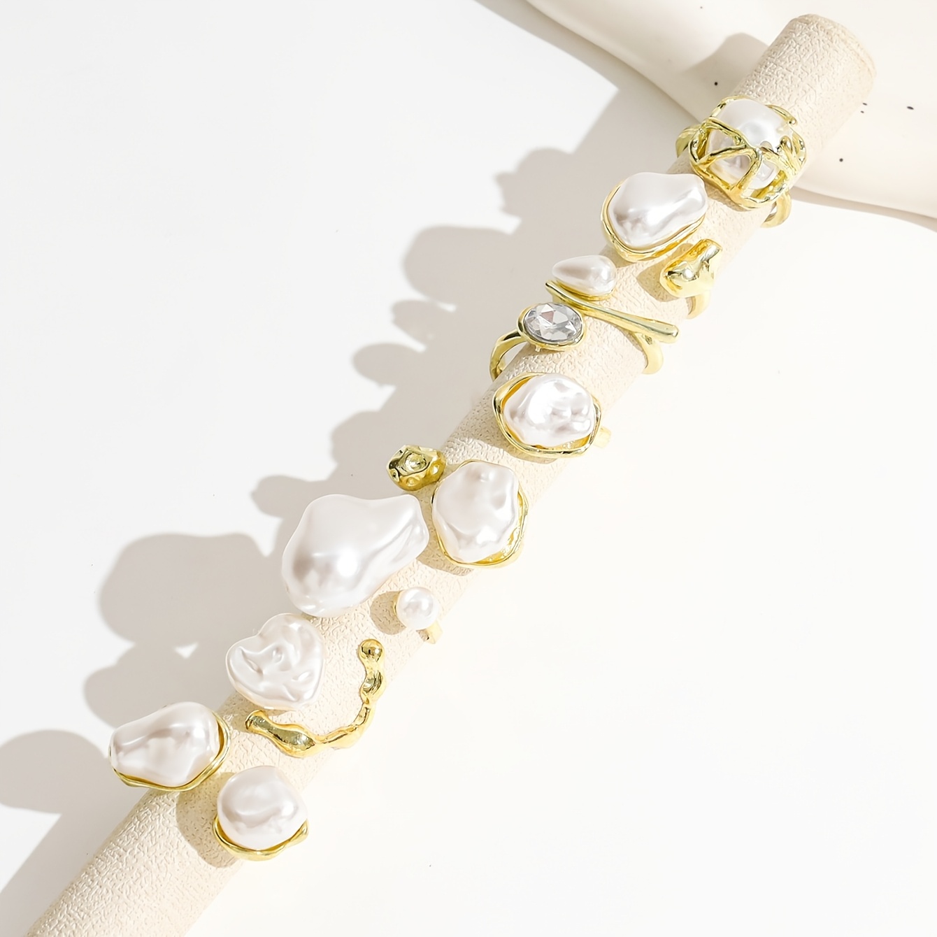 8pcs Vintage French-Style Stackable Ring Set