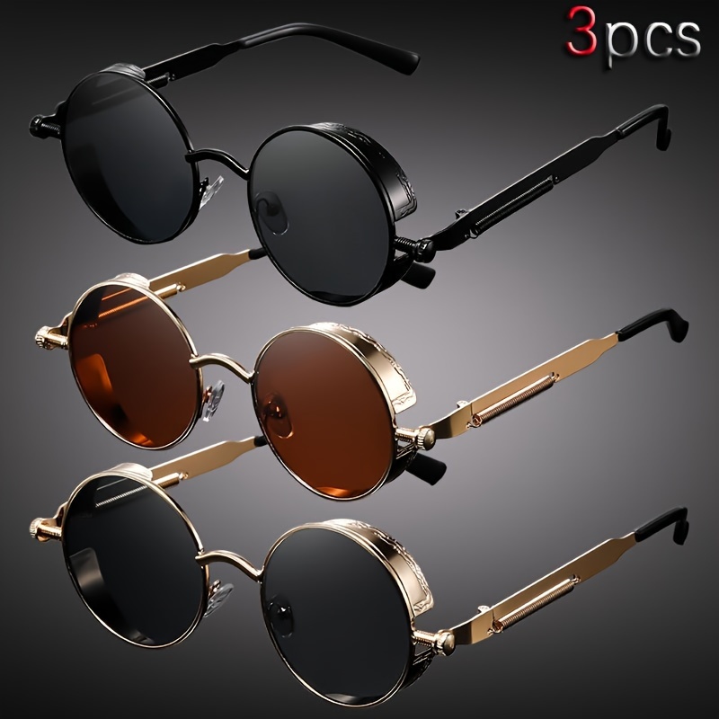 3pcs vintage round frame glasses punk style prince glasses Temu