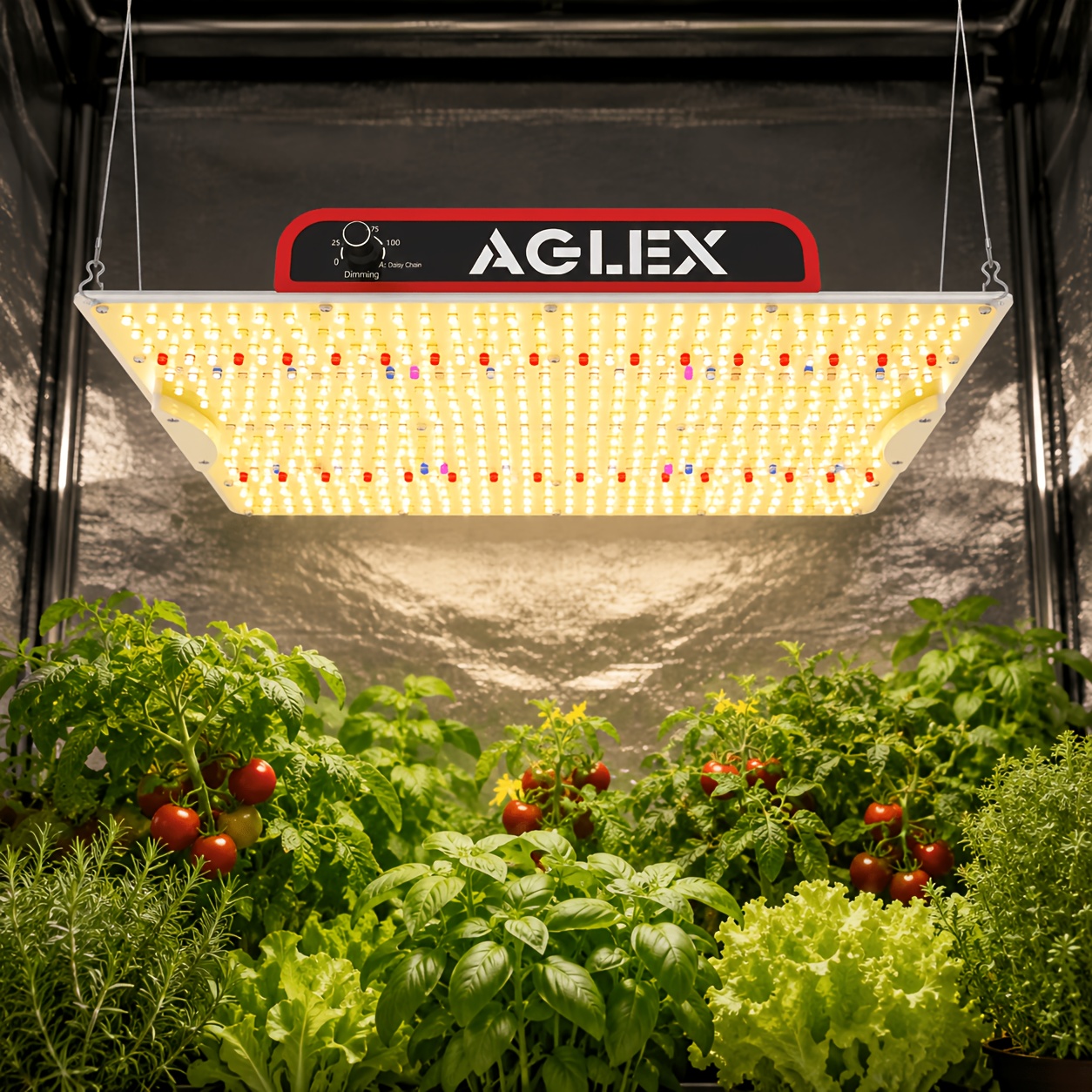 Image of Aglex-200w Led Plant Grow Light, Dimmable Plant Light (supports Daisy-chain Connection), Suitable For A 4 X 5-foot Grow Tent, Ideal For The Full Growth Cycle Of Indoor Hydroponic Plants- To Flowering