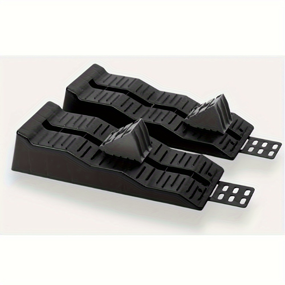 

2pcs Set Durable Pp Plastic Car & Rv Parking Blocks With Slope Tire Pads - Essential Maintenance Tools