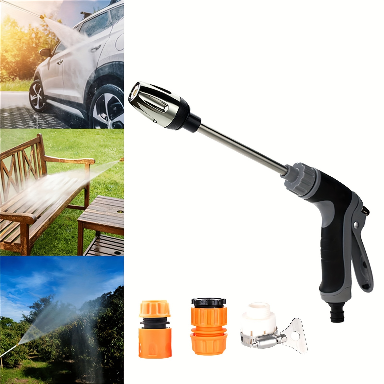 

Turbowasher - Power High-pressure Cleaner For Garden Hoses, With Accessories, Suitable For 1/2" Pipe - 1 Pcs