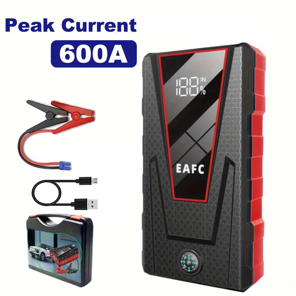 Eafc Compact Vehicle Jump Starter 12v Portable Car Battery Booster Emergency Starting Device Jump Starter Emergency Set For Camping And Road Trips Suitable For 4l Gasoline And 2l Vehicles