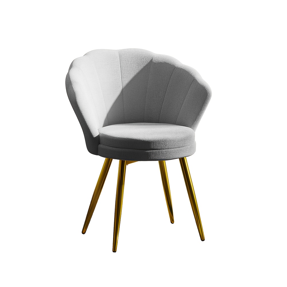 A Velvet Dining Chair Designed For Home Use, Perfect For Leisure With A Backrest, Supports Up To 150kg, Ideal For The Living Room, Study, And Bedroom, In Gray Color