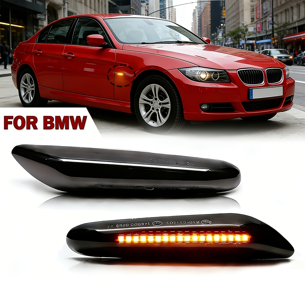 TEMU 2pcs For Led No Dynamic Side Marker Turn Signal Light For E90 E91 E92 E93 E60 E87 E82 E46