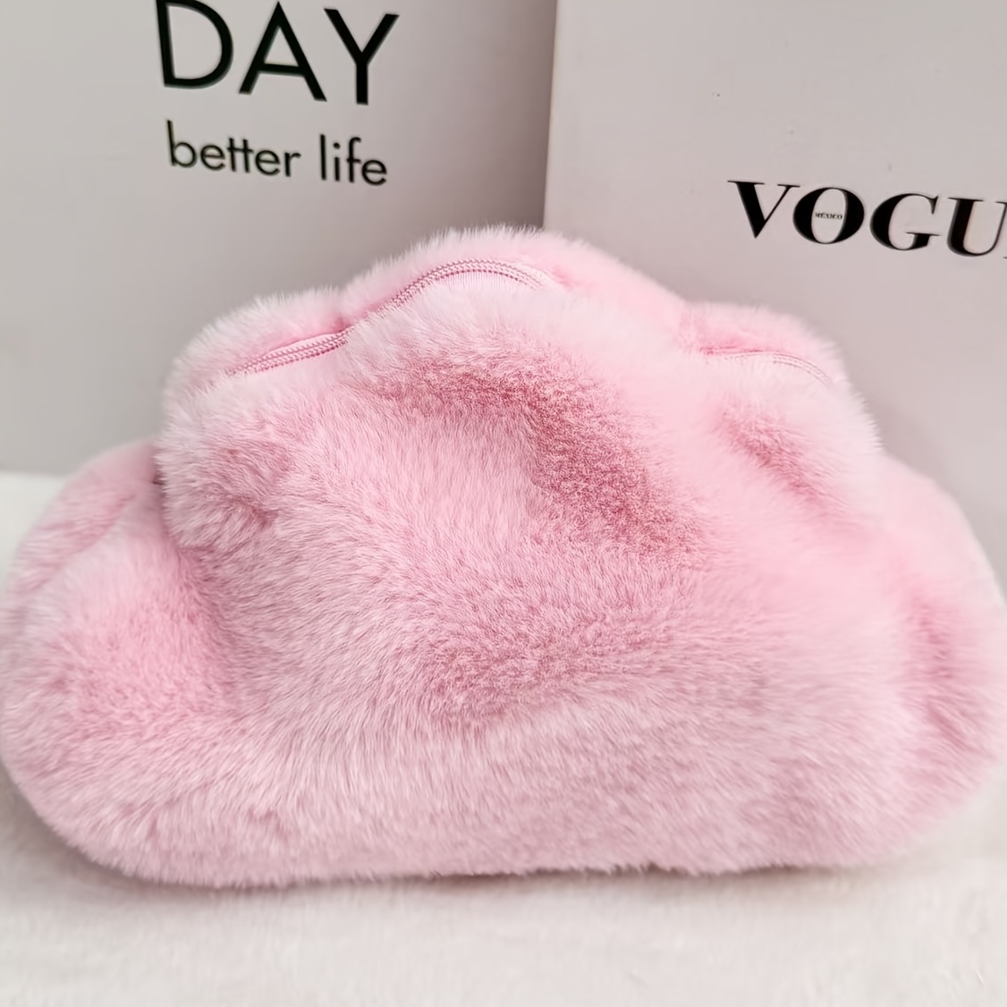 TEMU Cloud-shaped Makeup Bag, Large Capacity Zipper Style, Portable Travel Storage And Toiletry Bag