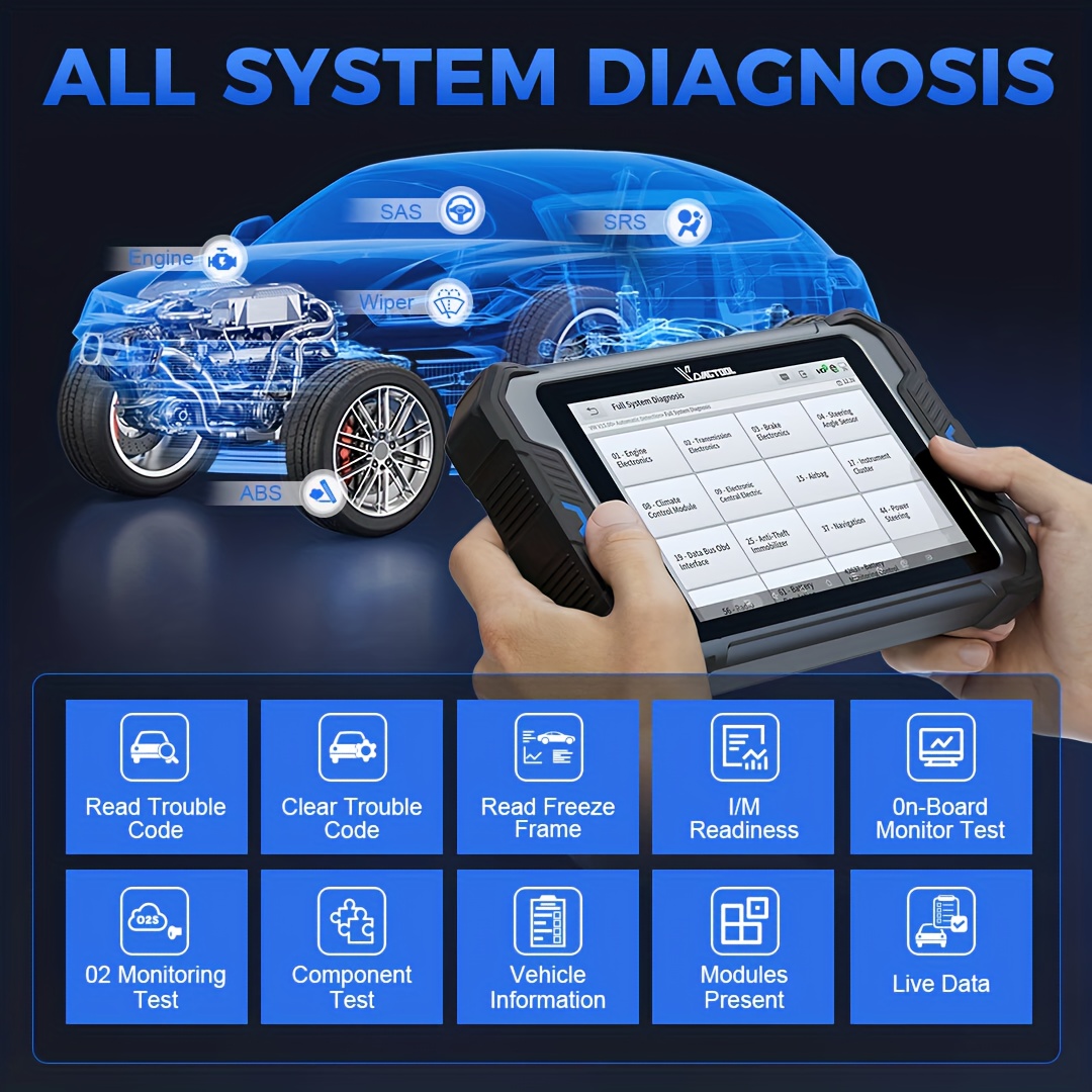 VDIAGTOOL VD80BT LITE Car Diagnostic Scanner - OBD2 Code Reader with FCA ECU Coding, PMI & DOIP Support, 28 Special Functions And 2-Year Free Updates