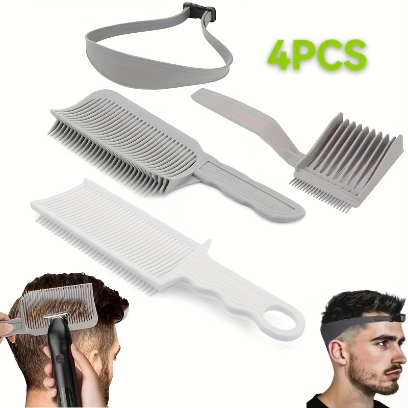 Image of 1/2/3/4pcs Professional Hairdressing Combination Set, 1" (3mm) Curved Razor, Adjustable Trimming Guide And Neckline Shaving Template - , Suitable For Home And Salon Use