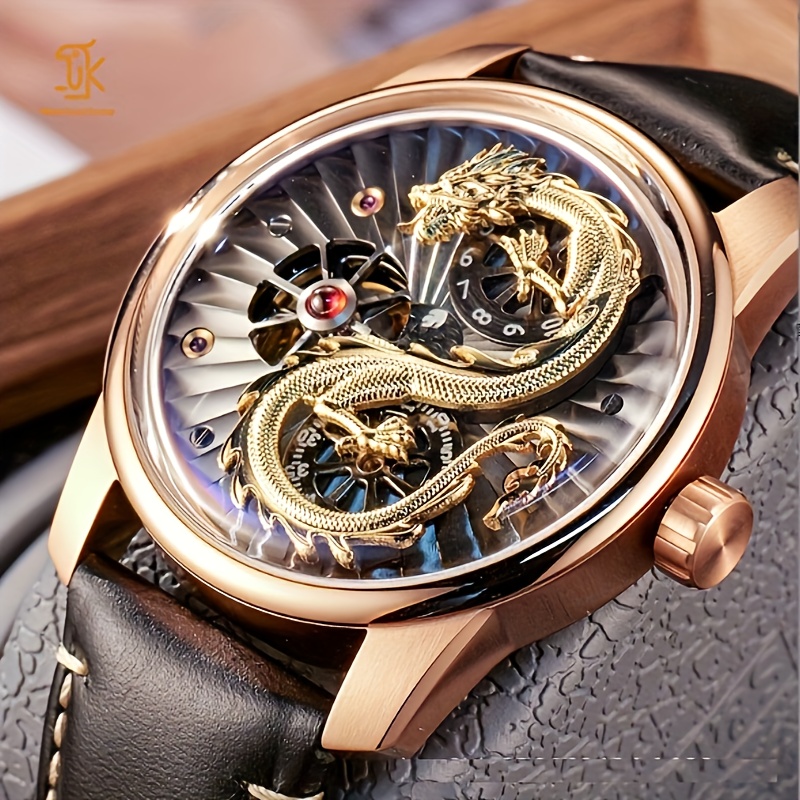 Reloj de oro completo para hombre, reloj automático, mecánico, de acero  dorado, de cuerda automática y cristal de zafiro, resistente al agua