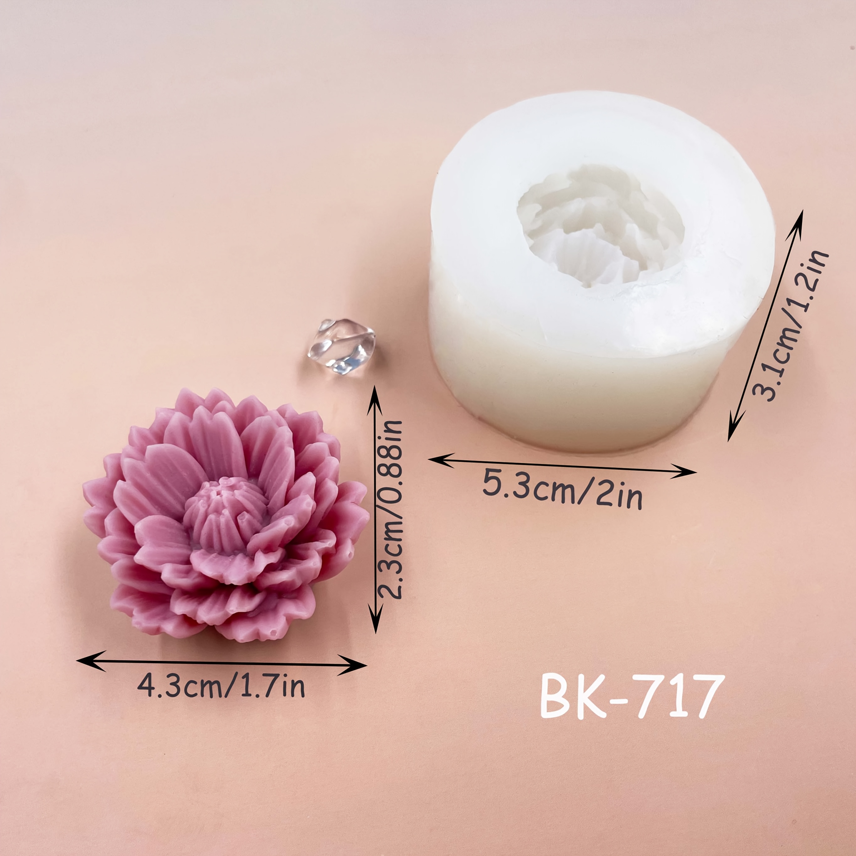 Image of Flower Silicone Mold Valentine's Day Chocolate Candy Mother's Day Baking Cake Fondant Fondant Mold Holidays Handmade Candle Soap Glue Plaster Mold Music Mold